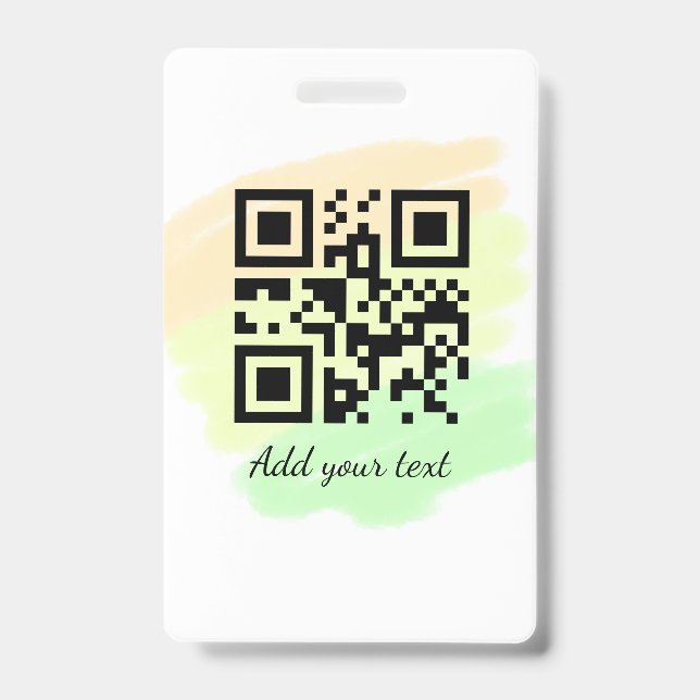 Crachá código QR personalizado simples adicione seu nome  (Frente)