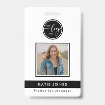 Código QR Preto Branco Logotipo Personalizado ID d