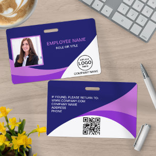 Crachá Código QR Rocho de Funcionário Corporativo com Fot