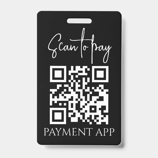 Crachá Códigos QR de pagamento personalizados para empres (Frente)
