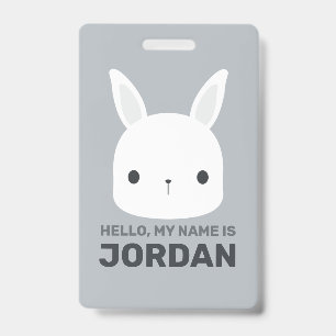 Crachá Coelhozinho Fofo com Nome Personalizado