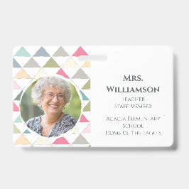 Crachá Colaborador Moderno de Educação Fotografia ID Colo