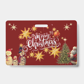 Crachá Coleção de Cartões de Natal com Insígnia Festiva –