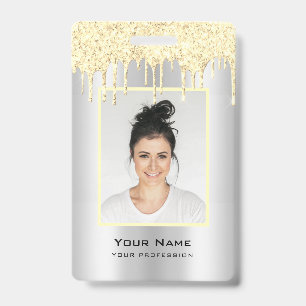 Crachá Colunas de Glitter de Funcionário Personalizadas