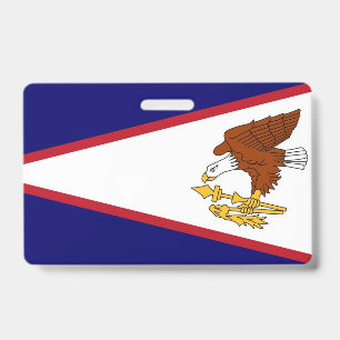 Crachá com a bandeira da Samoa Americana, EUA