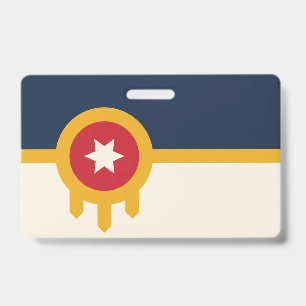 Crachá com a bandeira de Tulsa, Oklahoma