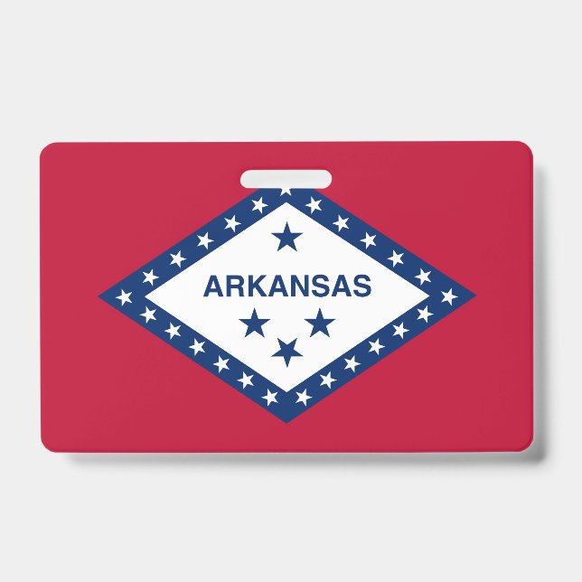 Crachá com a bandeira do estado de Arkansas, EUA (Frente)