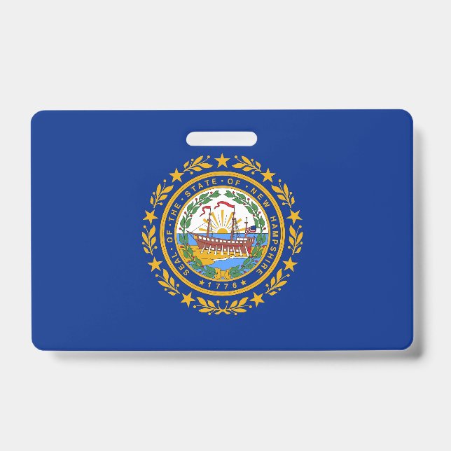 Crachá com a bandeira do estado de New Hampshire,  (Frente)