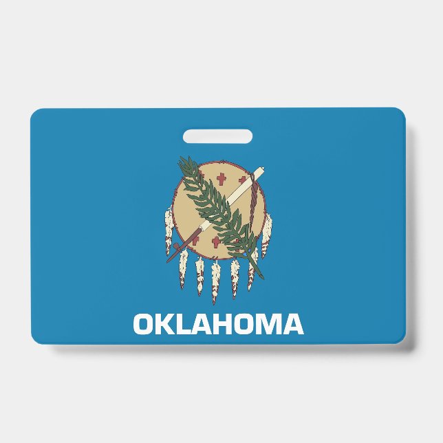Crachá com a bandeira do estado de Oklahoma, EUA (Frente)