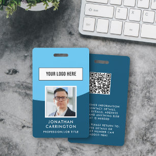 Crachá com Foto, Logotipo e Código QR do ID do Fun