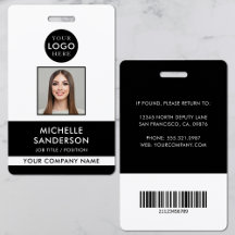 Company Logo Staff Barcode Employee Photo ID