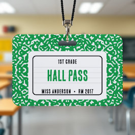 Crachá Composição do Sala de Aula do Notebook Verde