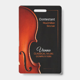 Crachá Concurso de Música Clássica de Nome Personalizado 
