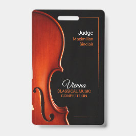 Crachá Concurso de Música Clássica de Nome Personalizado 