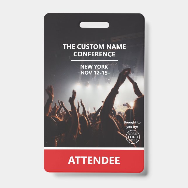 Crachá Conferência do Participante do Código QR do Logoti (Frente)