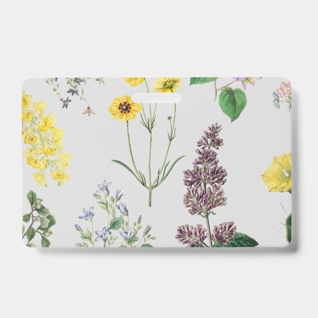 Crachá Conjunto de flores vintage (Frente)