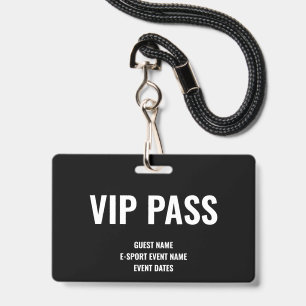 Crachá Convidado VIP Personalizado Evento E-Sport Minimal