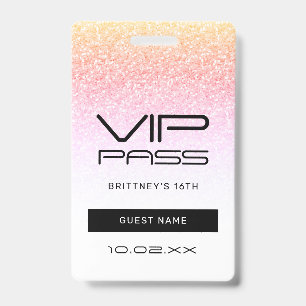 Crachá Convite de 16º Aniversário do Passaporte VIP Brilh
