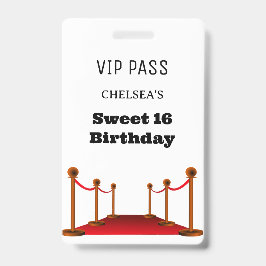 Crachá Convite de Acesso VIP para Ônibus de Sweet 16 Fofo