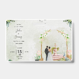 Crachá Convite de Casamento para Jardim Floral Caprichoso