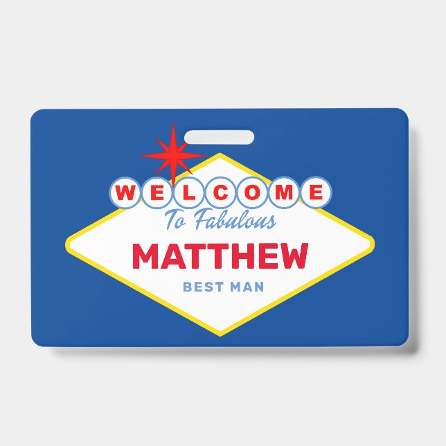 Crachá Convite de Despedida de Solteiro com Passagem VIP  (Frente)