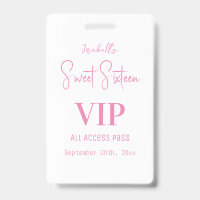 Convite VIP de Sweet Sixteen de Letra Branca Elega