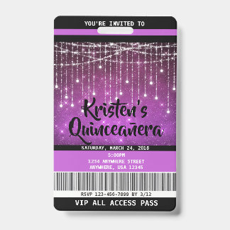 Crachá Convites de Aniversário de Quinceanera, Convite Sw