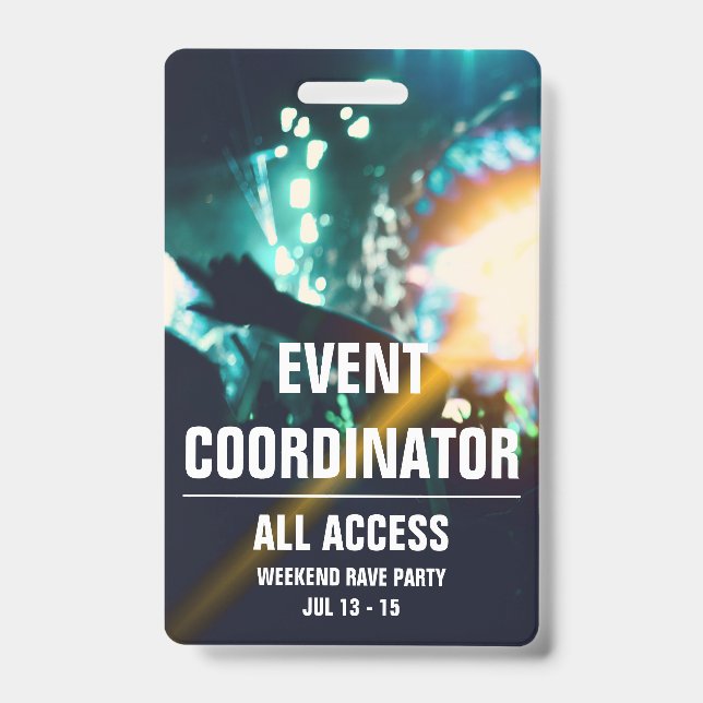 Crachá Coordenador de Eventos Personalizados Passagem de  (Frente)