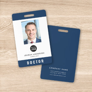 Crachá Cor Editável Adicionar Logotipo ID Médico de Funci