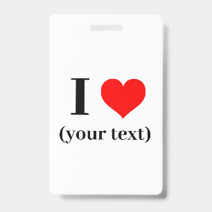 Crachá - Coração Personalizada I (seu texto) -