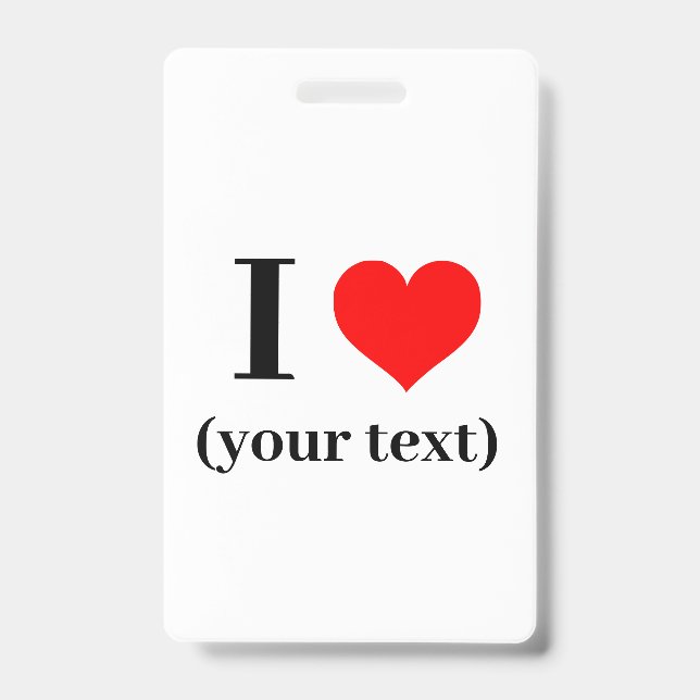 Crachá - Coração Personalizada I (seu texto) - (Frente)