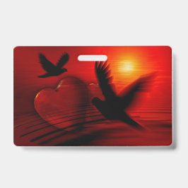 Crachá Corações e Doves