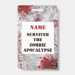 Crachá Cordão de Sangue do Apocalipse Zumbi Personalizado