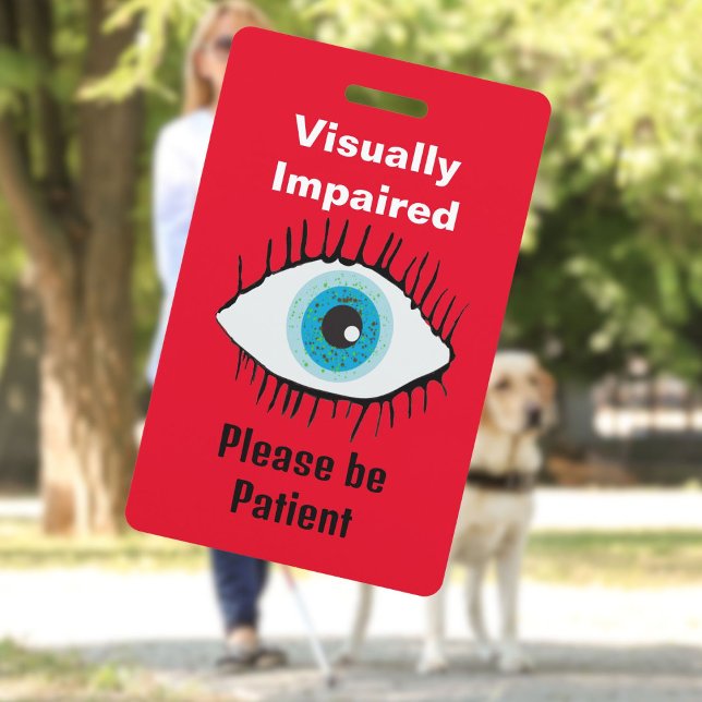 Crachá Cordão para Deficientes Visuais Identificação de B (Visually Impaired Lanyard)