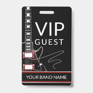 Crachá Cordão VIP de Acesso ao Backstage para Guitarra de