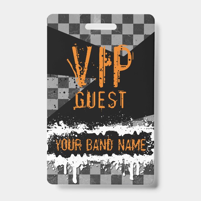 Crachá Cordão VIP de Merchandising de Banda Personalizado (Frente)