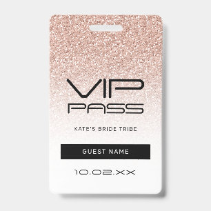 Crachá Cordão VIP de Passagem de Bachelorette com Brilho