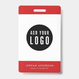 Crachá Cores editáveis Adicione seu logotipo ID de funcio