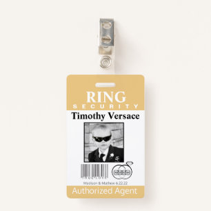 Crachá Corn Silk Ring Bearer Security Badge