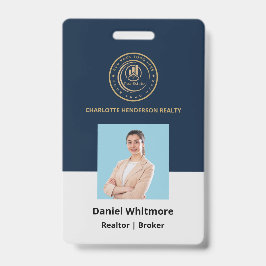 Crachá Corretor de Imóveis | Marca de Propriedade com Log