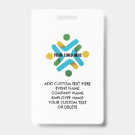 Crachá Costume Logotipo e negócio de Costume Texto Evento