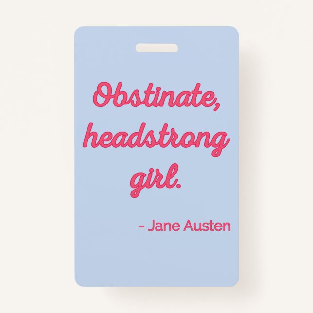 Crachá Cota de Orgulho e Preconceito II - Estilo Bonito (Frente)