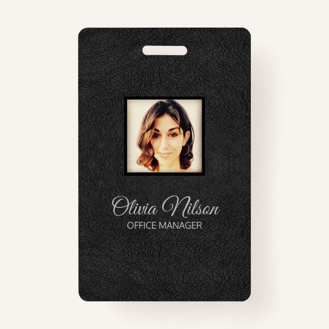 Crachá Couro Preto Falso (Frente)