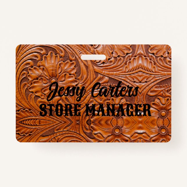 Crachá Cowboy País Russo Ocidental Arrefecia Couro (Frente)