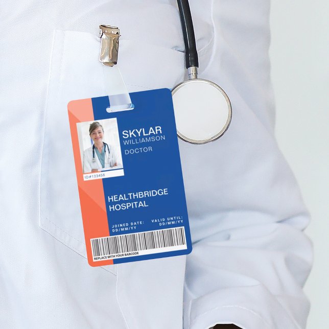 Crachá Crachá/Logo de ID Médico de Design Moderno Azul e  (Criador carregado)