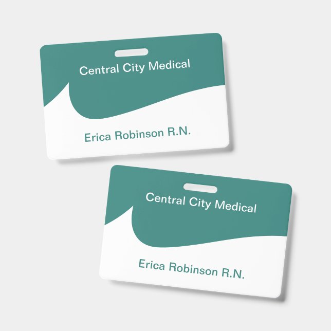 Crachá Crachás de Nome com Tema Médico Moderno e Orçament (Frente e verso)