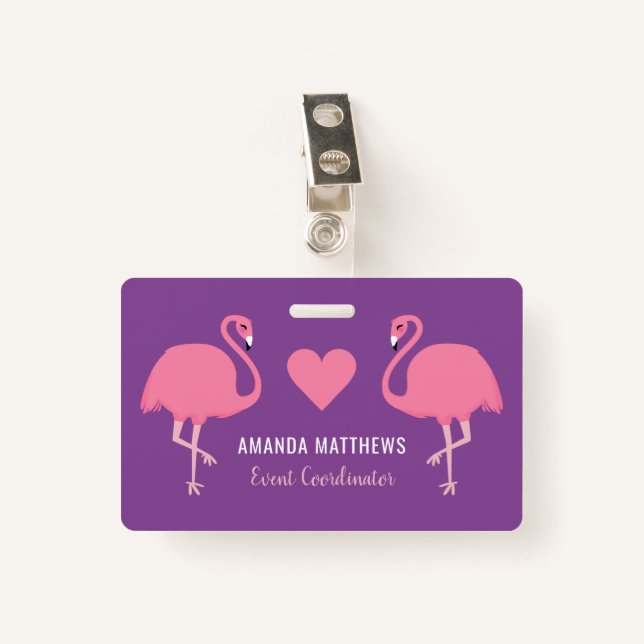 Crachá Crachás de Sinalização Rosa de Texto Personalizado (Frente com Clipe)