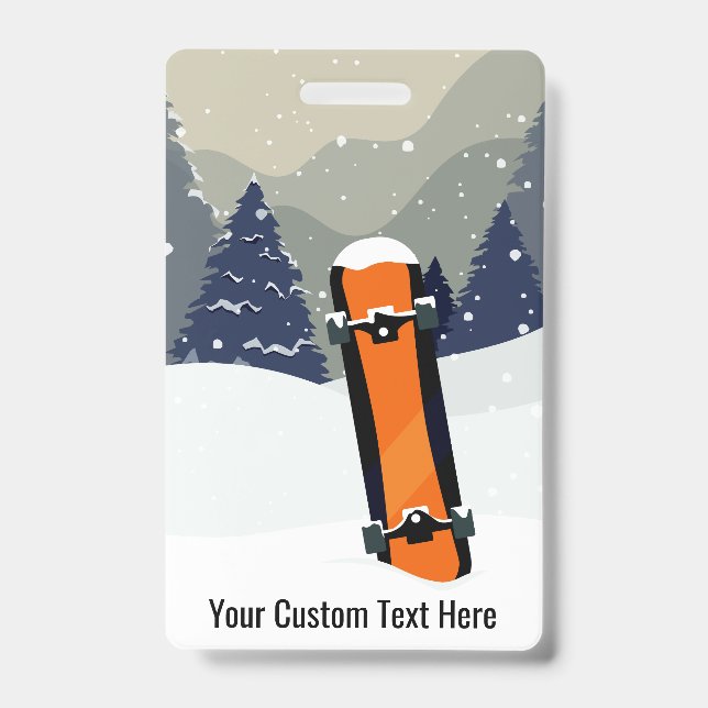 Crachá crachás de Snowboard de Texto Personalizado (Frente)