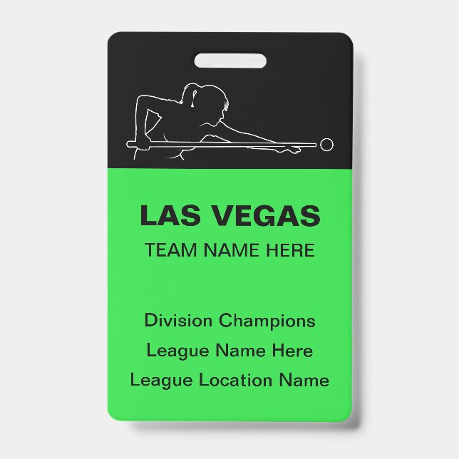 Crachá Crachás de Tema de Bilhar de Las Vegas em Quantida (Frente)