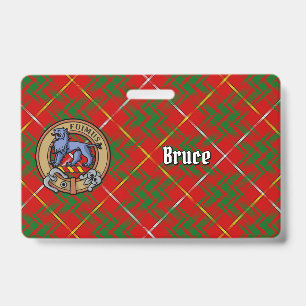 Crachá Crest do Clã Bruce sobre Tartan